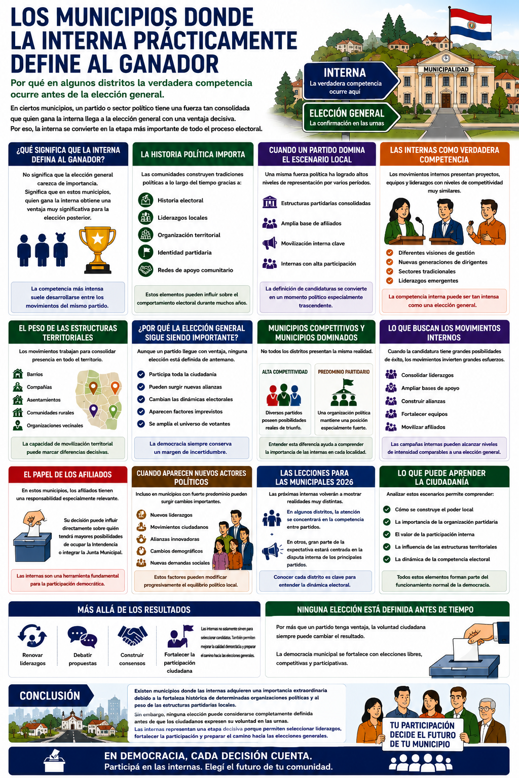 32) Los municipios donde la interna prácticamente define al ganador